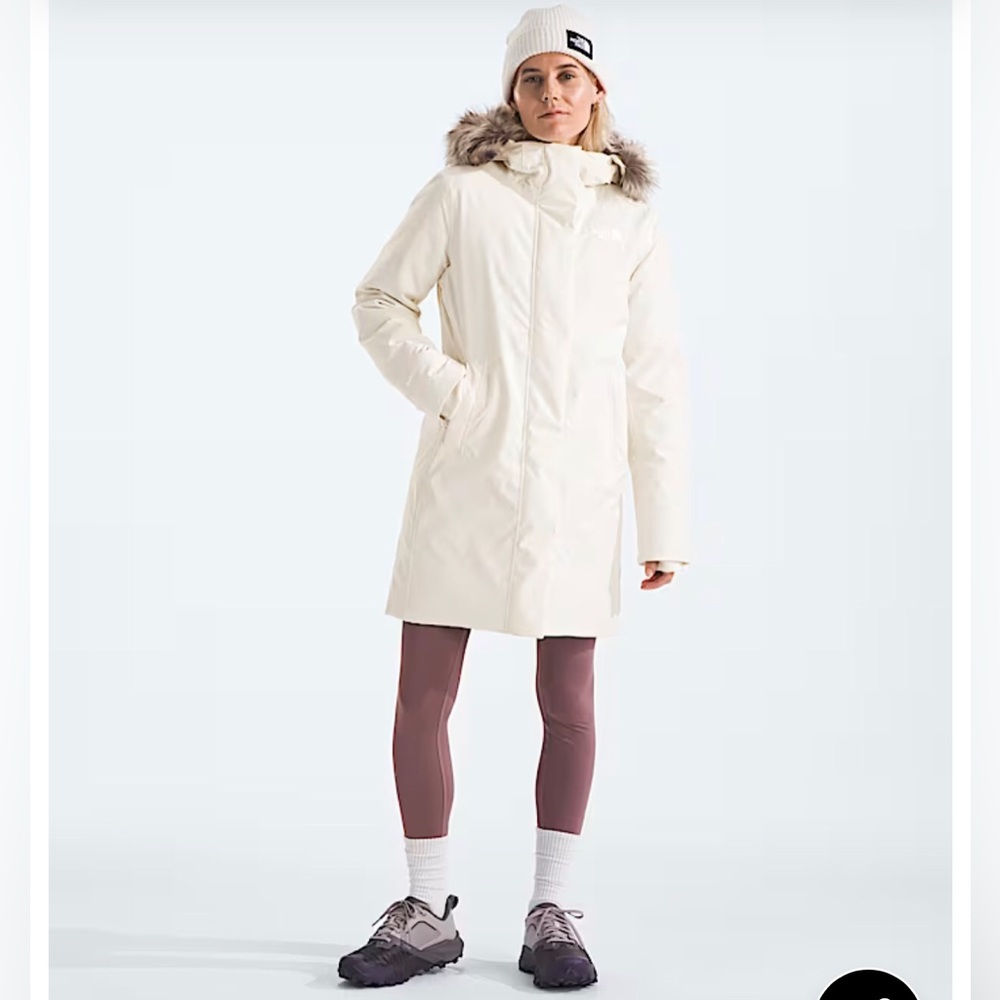 The North Face Artic Parka Ski Puffer Hooded White Jacket Women's Size L